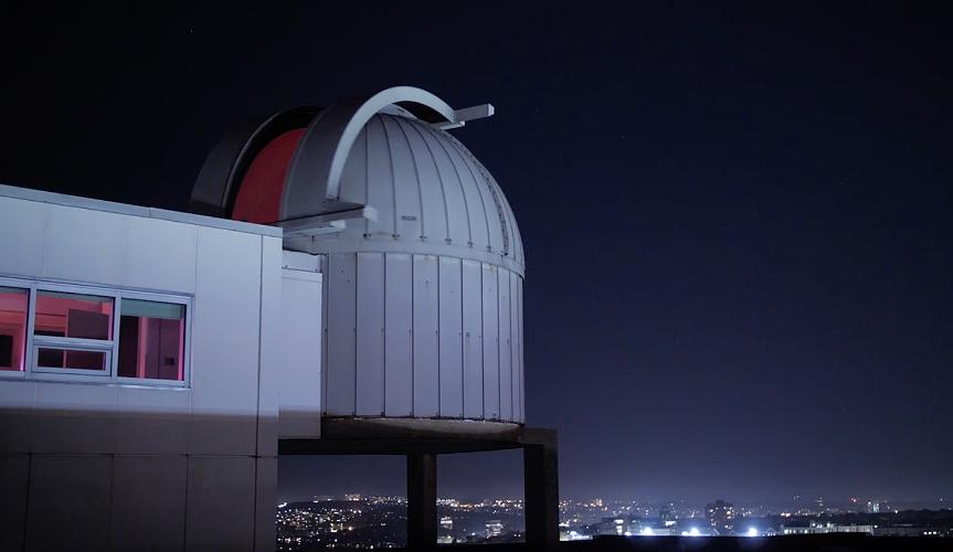 Burke-Gaffney Observatory at night