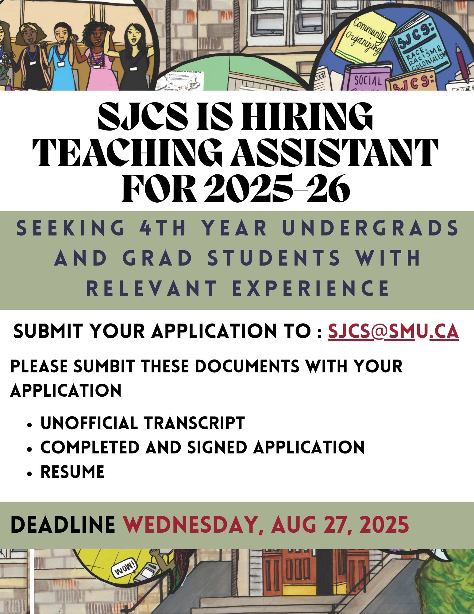 SJCS TA Poster Deadline August 27