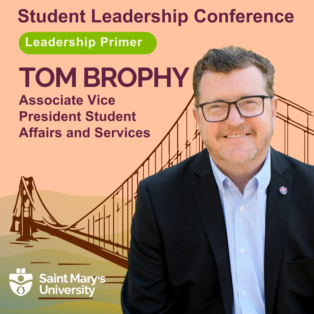 Graphic showing Tom Brophy as a speaker