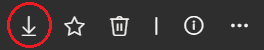 Graphic showing the download icon on the left of the link bar